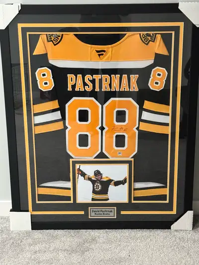 Signed David Pastrnak Jersey Framed W/COA, View more