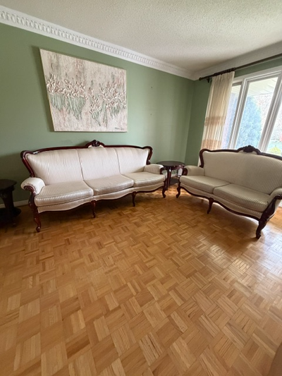 Elegant Vintage French Provincial Sofa & Love Seat Set, View more