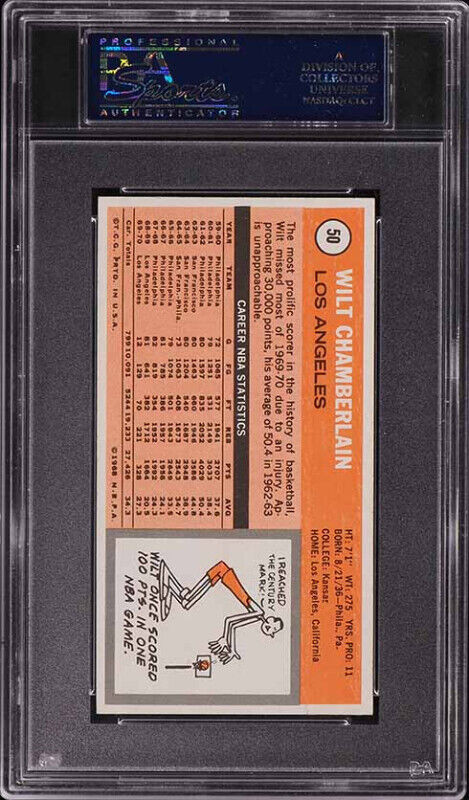WILT CHAMBERLAIN ... 1970-71 Topps ... TALL BOYS ... PSA EX-MT 6 in Arts & Collectibles in City of Halifax - Image 2