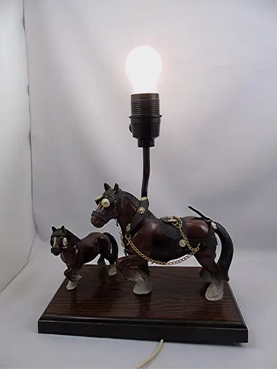 Vintage Clydesdale Horse Table Lamp By Gilbert Works, View more