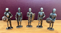 Collectible Knights in Armour Pewter Figurines, Set of 5 , Westa