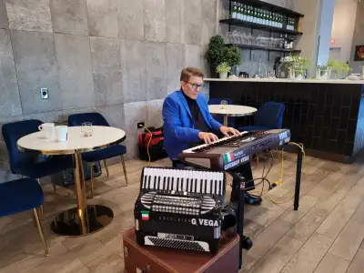 LIVE MUSICIAN: ACCORDION and/or Portable PIANO, View more