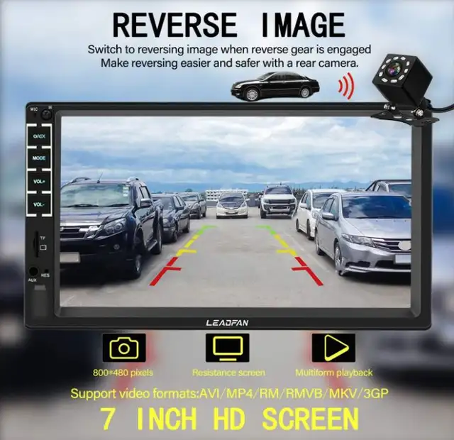 7" Car Stereo Touch Screen Car Audio Receiver Double Din FM Radi in General Electronics in Markham / York Region - Image 6
