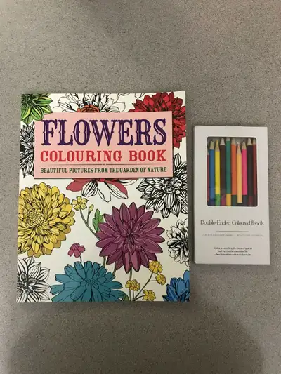 Adult “Flowers” Colouring Book/Double-Ended Colour Pencils, View more