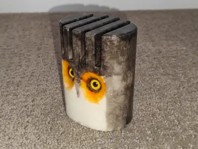 Italian Natural Stone Marble Owl Desk Organizer - Made In Italy, View more
