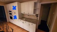 Two White Kitchen Cabinets 