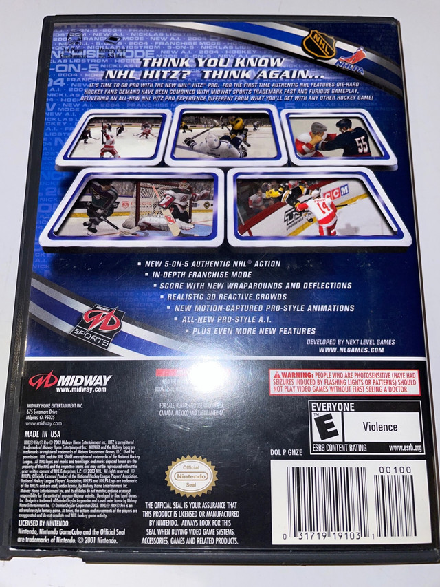 NHL Hitz Pro - GameCube in Older Generation in Markham / York Region - Image 2