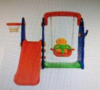 3 in 1 Junior Children Climber Slide Swing Seat Basketball Hoop