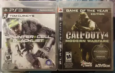PS3 War Games: Call of Duty 4, Splinter Cell Blacklist, View more