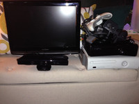 2 Xbox 360, 18" insignia flat screen tv, + lots of games see pic