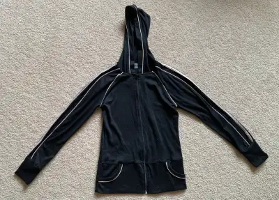 Women’s black zip-up hoodie, View more