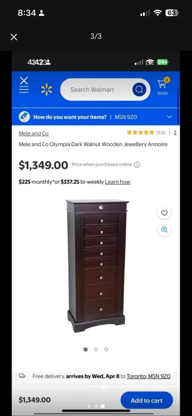 Mele & Co Armoire in Dressers & Wardrobes in City of Toronto - Image 4