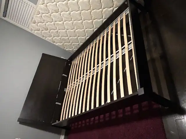 Ikea Queen Bed Frame and Free Mattress in Beds & Mattresses in Oshawa / Durham Region - Image 3
