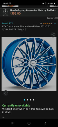 17 inch crystal blue rtx rims with cooper tires