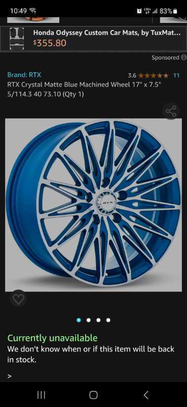 17 inch crystal blue rtx rims with cooper tires in Tires & Rims in Kawartha Lakes