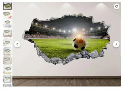 High quality soccer wall decal, View more