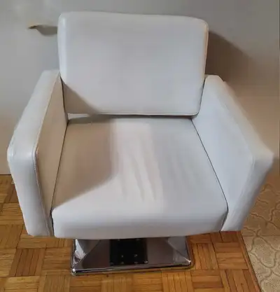 Salon Hydraulic Chair - White Leather, View more