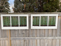 VINTAGE WINDOW GLASS ART $275.00 EACH