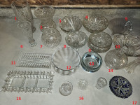 Assortment of Crystal and Glass Vases and Bowls