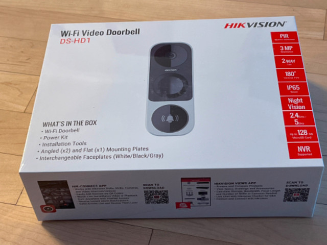 Sonnette de porte wifi DS-HD1 Hikvision dans Systèmes de sécurité  à Laval/Rive Nord