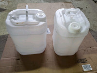 5 Gallon Rectangular Closed-Head White Plastic Jugs
