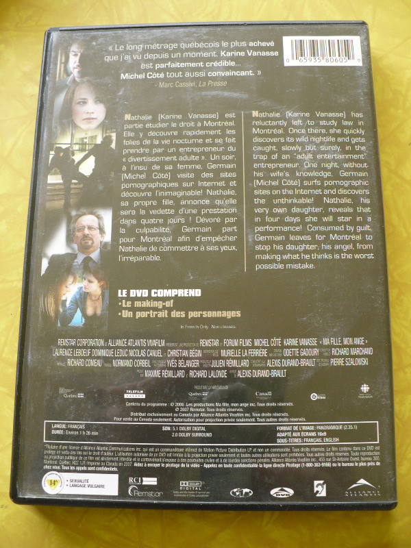 DVD MA FILLE MON ANGE ( MICHEL COTÉ - KARINE VANNASSE ) dans CD, DVD et Blu-ray  à Longueuil/Rive Sud - Image 2