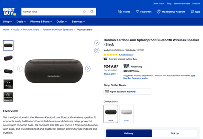 Harmon Kardon Luna Bluetooth speaker, View more