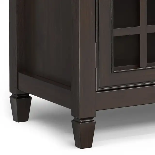 Connaught 60"W Solid Wood 3-Shelf Storage Cabinet Buffet w/Glass in Bookcases & Shelving Units in Hamilton - Image 6