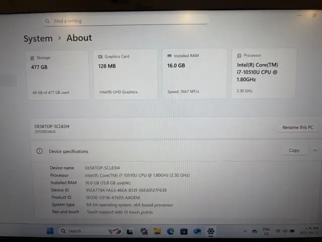 i7 10th ThinkPad T14s 16GB 512GB SSD Touchscreen 14” Laptop in Laptops in Markham / York Region - Image 6