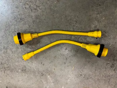 30A 125V Locking Female to 15A 125V Straight Blade Male Adapter. Allow you to connect from one docks...