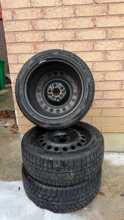 Selling 3 Royal Winter tires and rims Bought tires brand new, late 2023 225/45R17 Came off a Mazda 3...