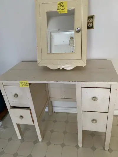 Vanity Desk and Mirror Set, View more