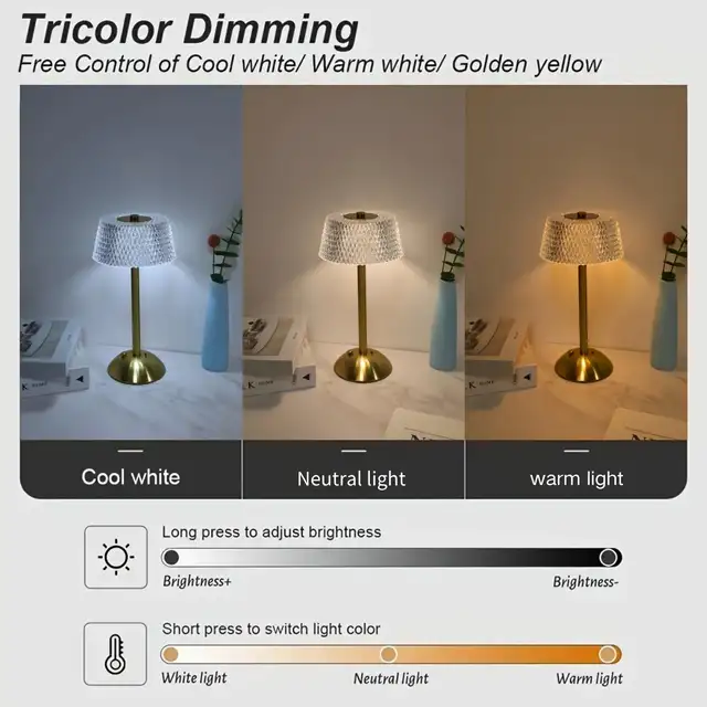 Rechargeable Vintage Crystal Table Lamp V2 in Dining Tables & Sets in Markham / York Region - Image 3