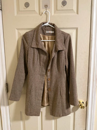 Women's Herringbone Overcoat Winter Outerwear