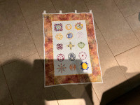 Beautiful hand made runner and hanging quilts for sale