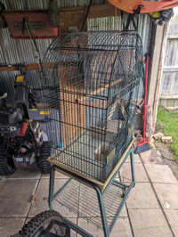 Bird cage and stand for sale.