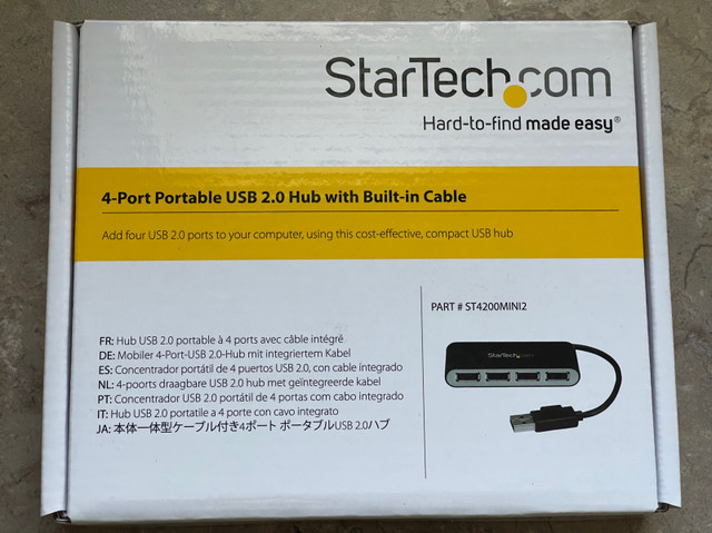NEW StarTech.com 4 Port USB 2.0 Hub in Laptop Accessories in Cambridge