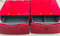 Two Red Maytag Pedestals