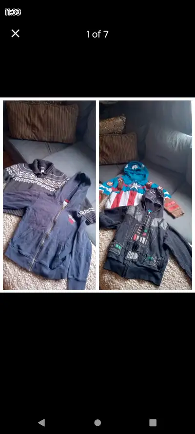 This is a lot of used boys clothing, sizes 5/6. Included are hoodies, shirts, and pants 5 size 5 Sho...