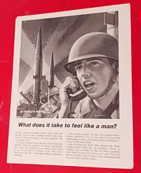 CLASSIC 1963 JOIN U.S. ARMY VINTAGE MILITARY AD - AFFICHE 60S