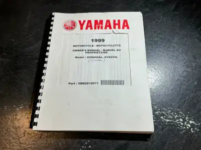 Yamaha XVS650AL & XVS650L Owners Manual Yamaha part number 5BN2819971, printed in Japan Yamaha Owner...