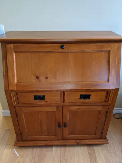 Solid Wood Secretary Desk with Hutch, View more