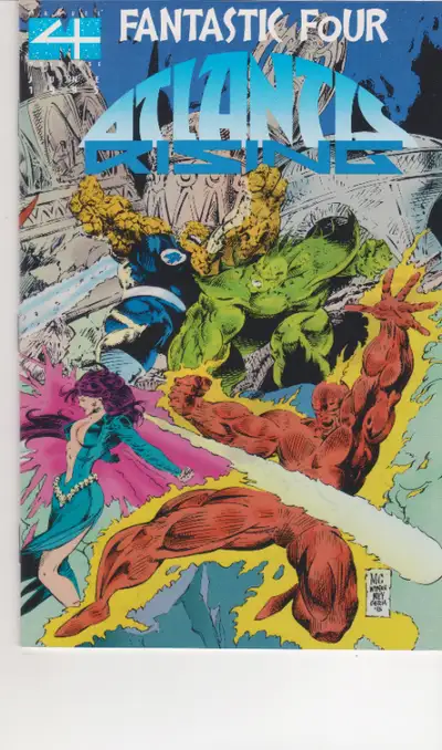 The cosmic crossover begins! The continent of Atlantis erupts out of the ocean! The Inhumans' Blue A...