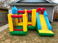 Kids bouncy castle with upgraded blower and durable fabric