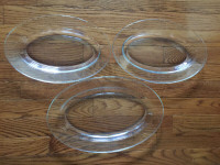Three 3 GLASS OVAL TRAYS PLATES for Serving Food