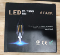 C35 Edison Chandalier LED Bulbs - NEW in box (6) 4000k
