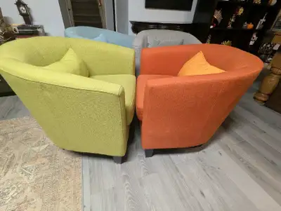 Set of 4 Modern Accent Barrel Chairs, View more