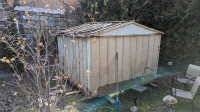Ancient 10 x 10 x 7 high garden shed 