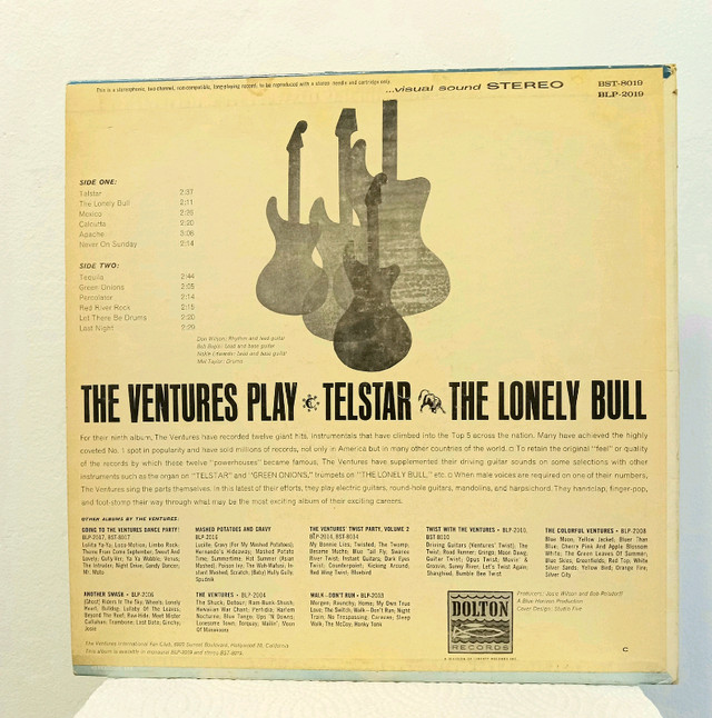 
**The Ventures Play Telstar and the Lonely Bull 1963 Vinyl LP** in CDs, DVDs & Blu-ray in Hamilton - Image 2