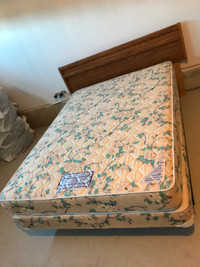 Free double bed, mattress, boxspring, headboard and frame
